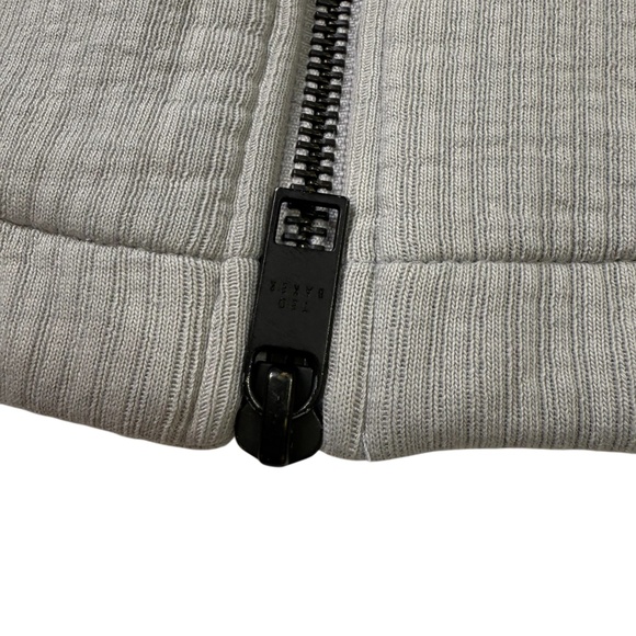 Ted Baker London Pleaded Patch Sleeves Double Full Zip Up Jacket - Picture 10 of 15